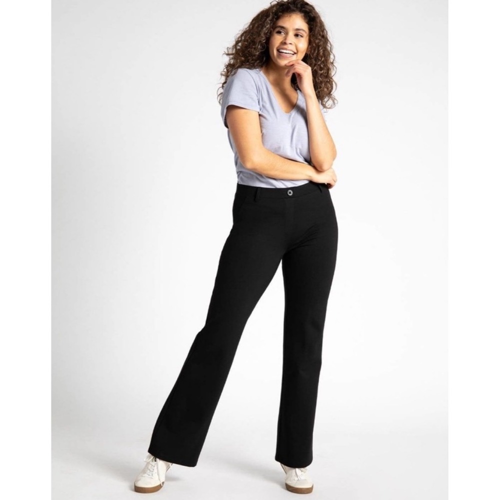 Betabrand Black Dress Pant Yoga Pants Straight Leg Work‎ Office NWOT